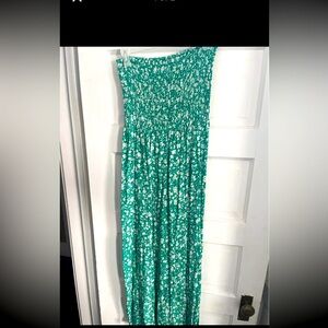 Floral, strapless maxi dress